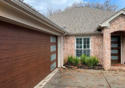 New steel garage door installation