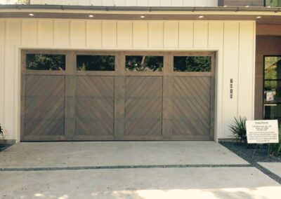 Wood door with window inserts
