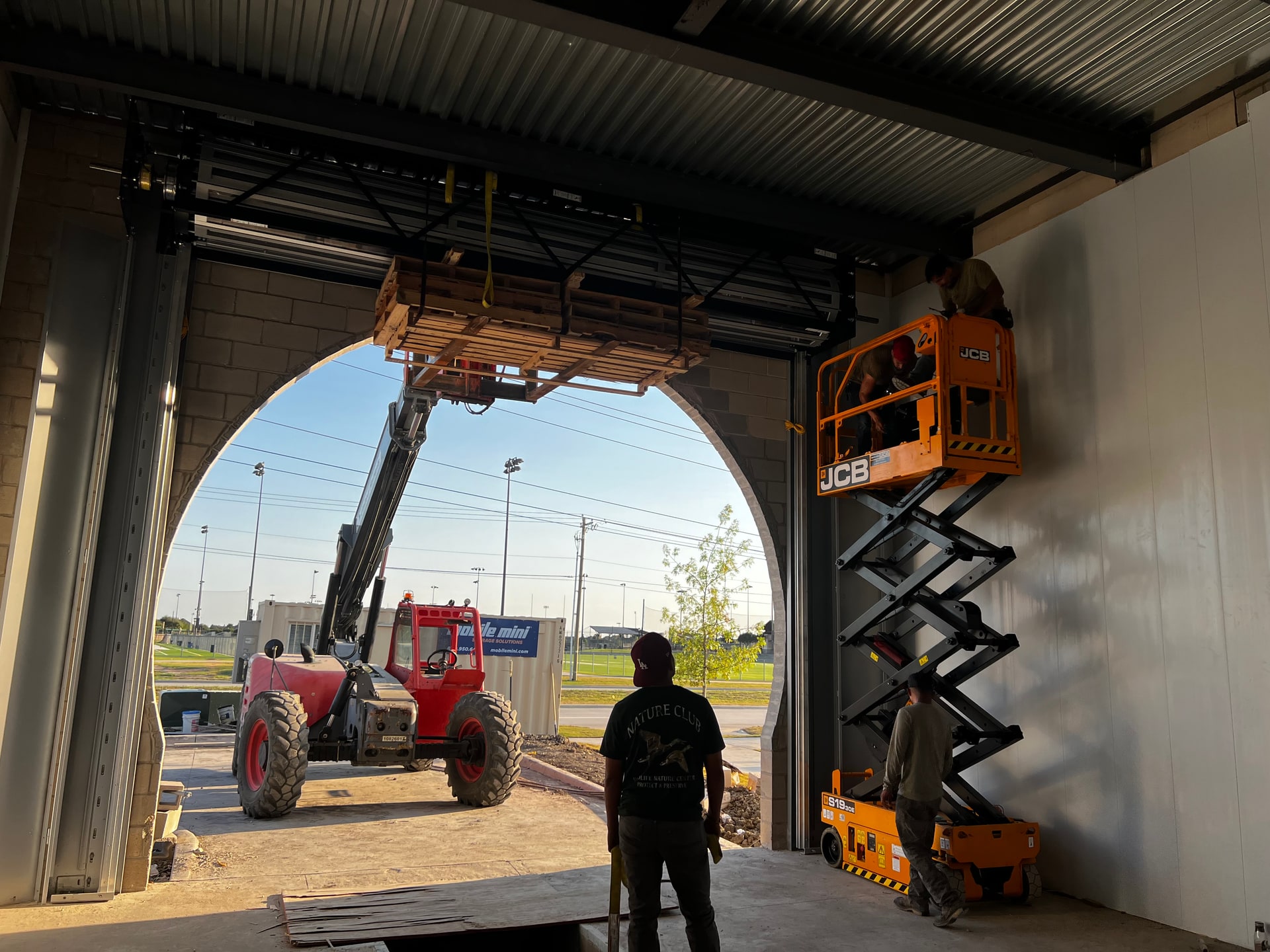 Commercial overhead door installation