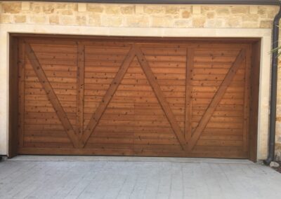Custom wood look garage door